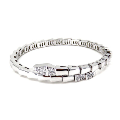 [⭐Aura]SERPENTI BRACELET DIAMONDS SILVER