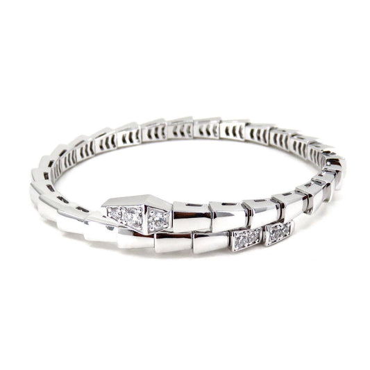 [⭐Aura]SERPENTI BRACELET DIAMONDS SILVER