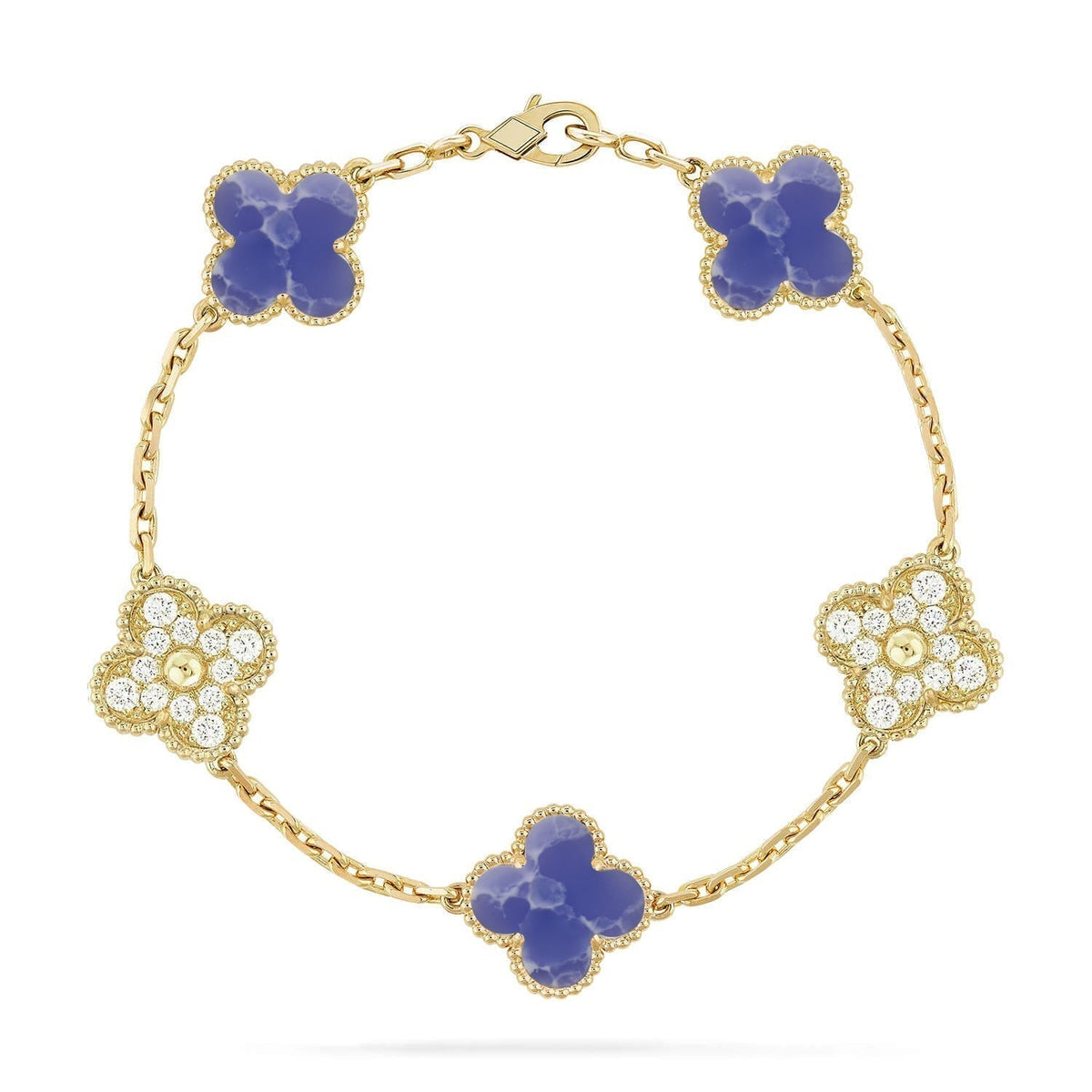 [⭐Aura]CLOVER 5 MOTIF BLUE VEINS BRACELET COLLECTION