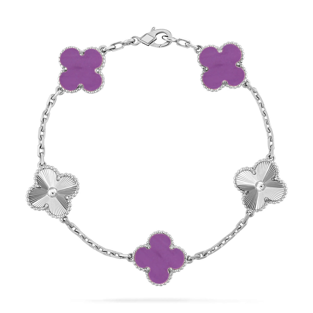[⭐Aura] CLOVER 5 MOTIF VIOLET BRACELET COLLECTION