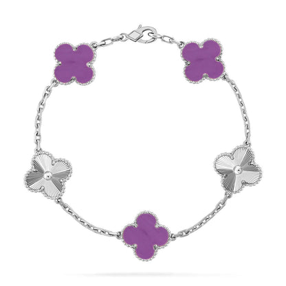 [⭐Aura] CLOVER 5 MOTIF VIOLET BRACELET COLLECTION
