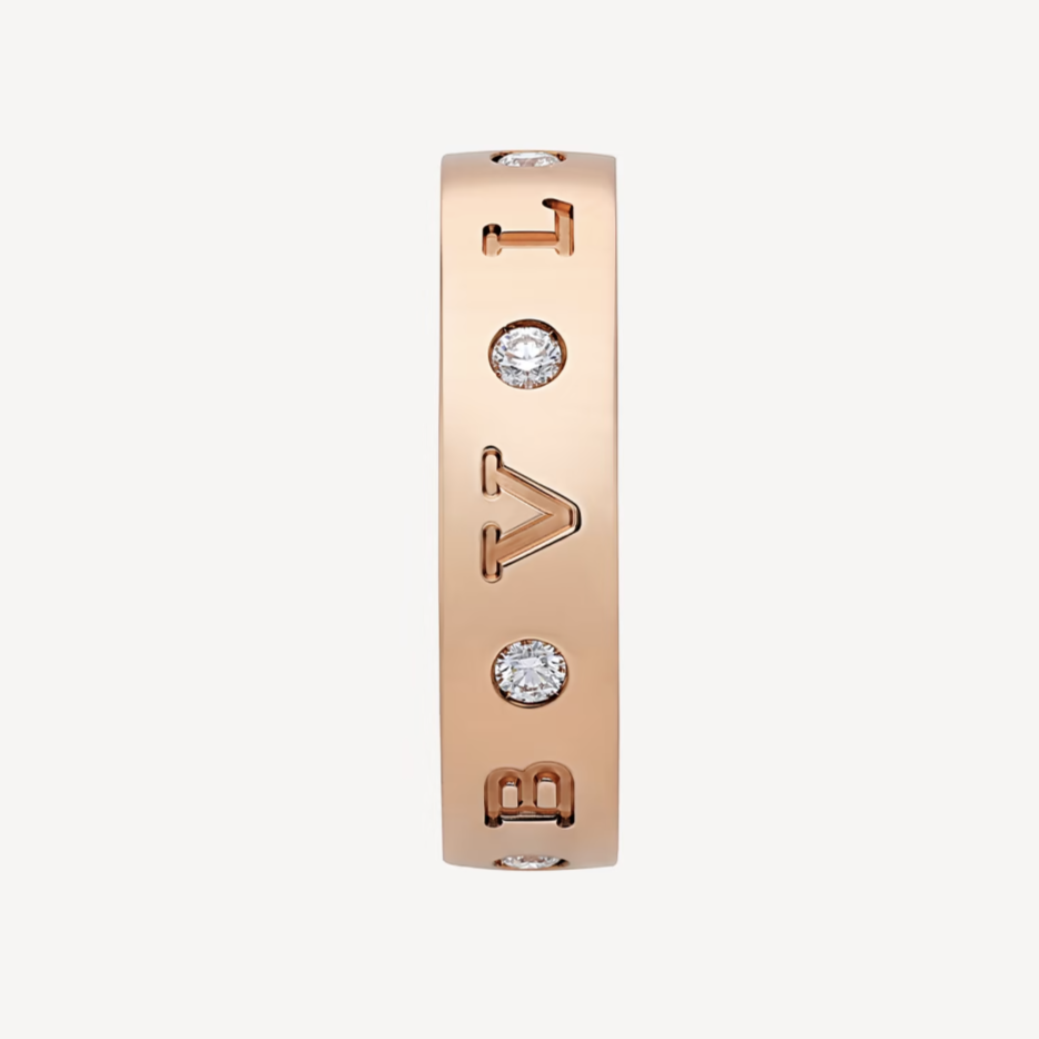 [⭐Aura]ZERO 1 ESSENTIAL PINK GOLD BAND WITH DIAMONDS RING