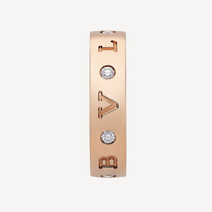 [⭐Aura]ZERO 1 ESSENTIAL PINK GOLD BAND WITH DIAMONDS RING