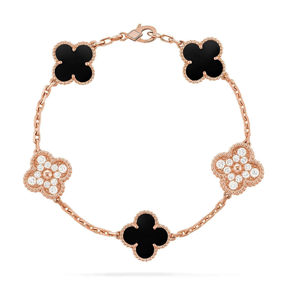 [⭐Aura] CLOVER 5 MOTIF ONYXS BRACELET COLLECTION