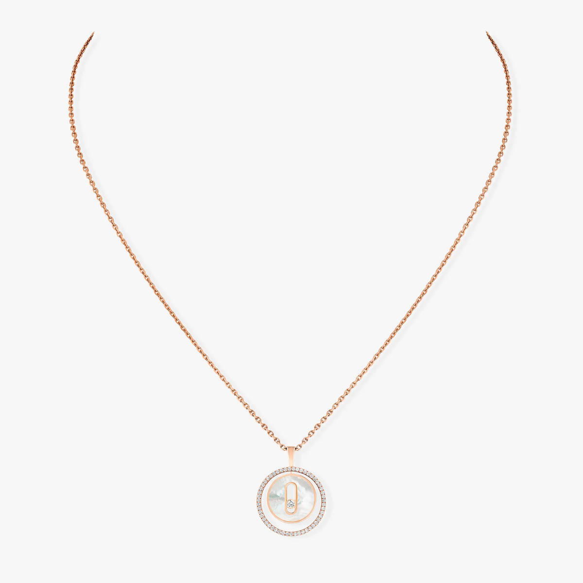 [⭐Aura]Demo MOVE 1 DIAMOND WHITE MOTHER OF PEARL PINK GOLD DIAMOND NECKLACE
