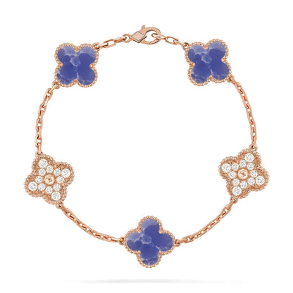 [⭐Aura]CLOVER 5 MOTIF BLUE VEINS BRACELET COLLECTION