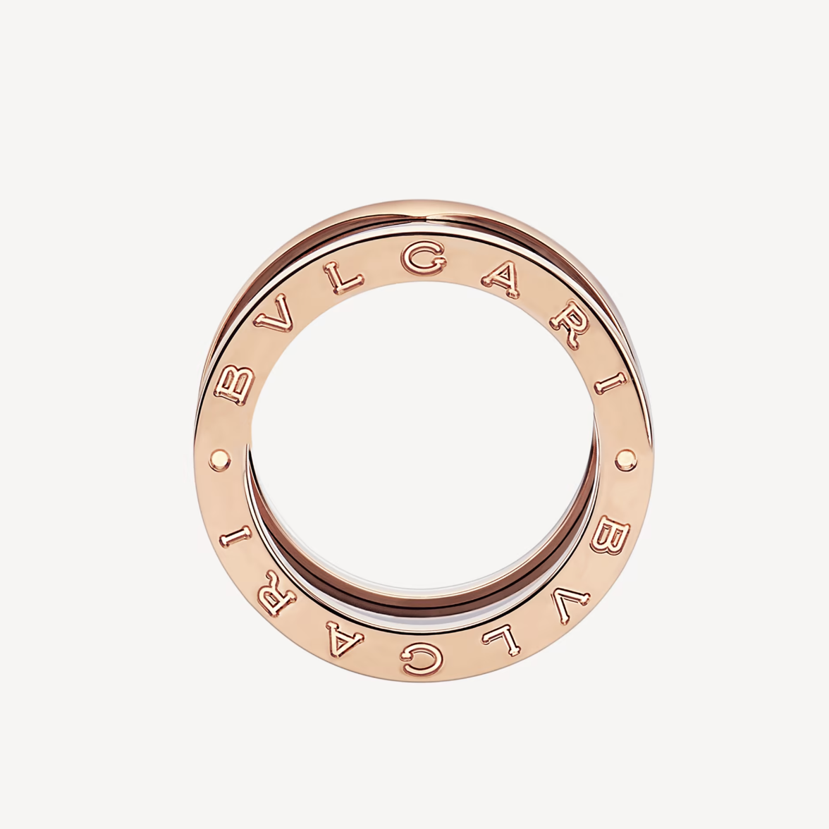 [⭐Aura]ZERO 1 FOUR-BAND LOOPS AND BLACK CERAMIC SPIRAL PINK GOLD RING