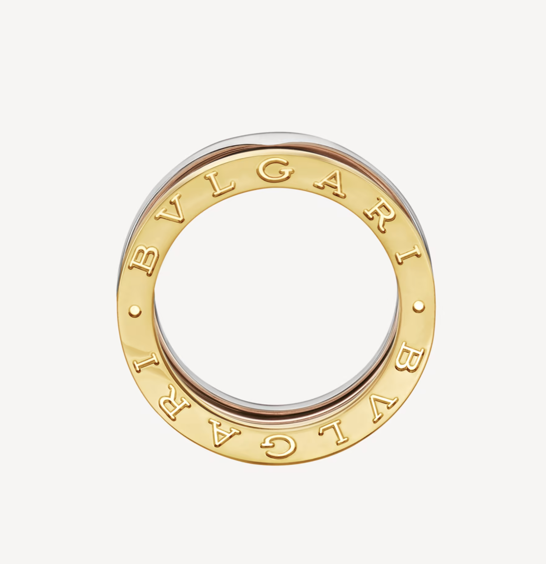 [⭐Aura]ZERO 1 THREE-BAND ROSE WHITE AND YELLOW RING