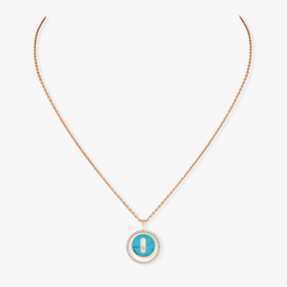 [⭐Aura]Demo MOVE 1 DIAMOND TURQUOISE PINK GOLD DIAMOND NECKLACE