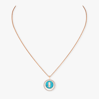 [⭐Aura]Demo MOVE 1 DIAMOND TURQUOISE PINK GOLD DIAMOND NECKLACE