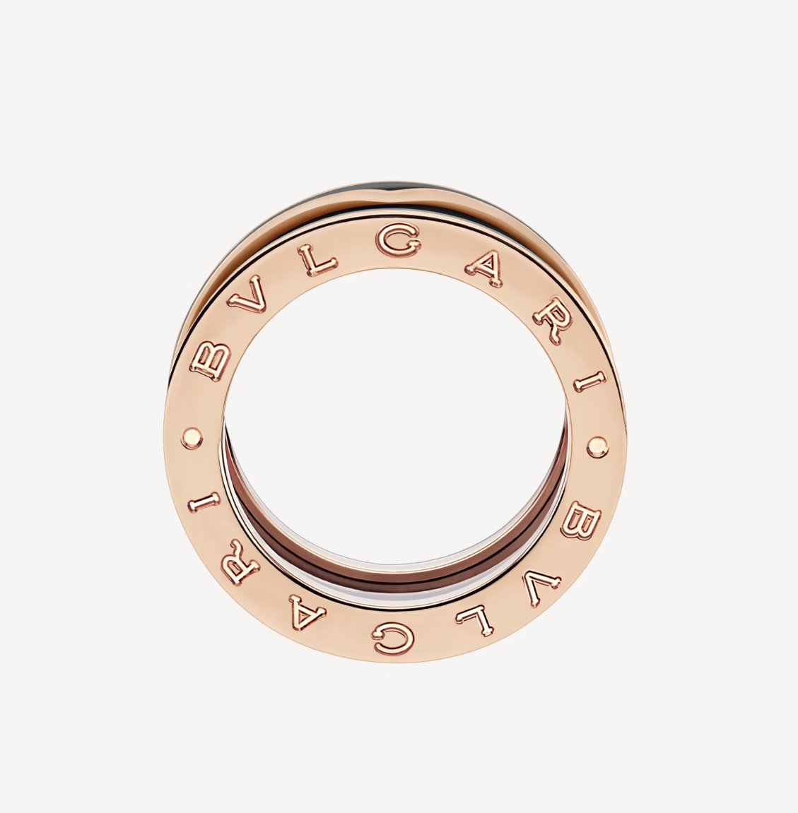 [⭐Aura]ZERO 1 TWO-BAND WITH MATTE BLACK CERAMIC PINK GOLD RING