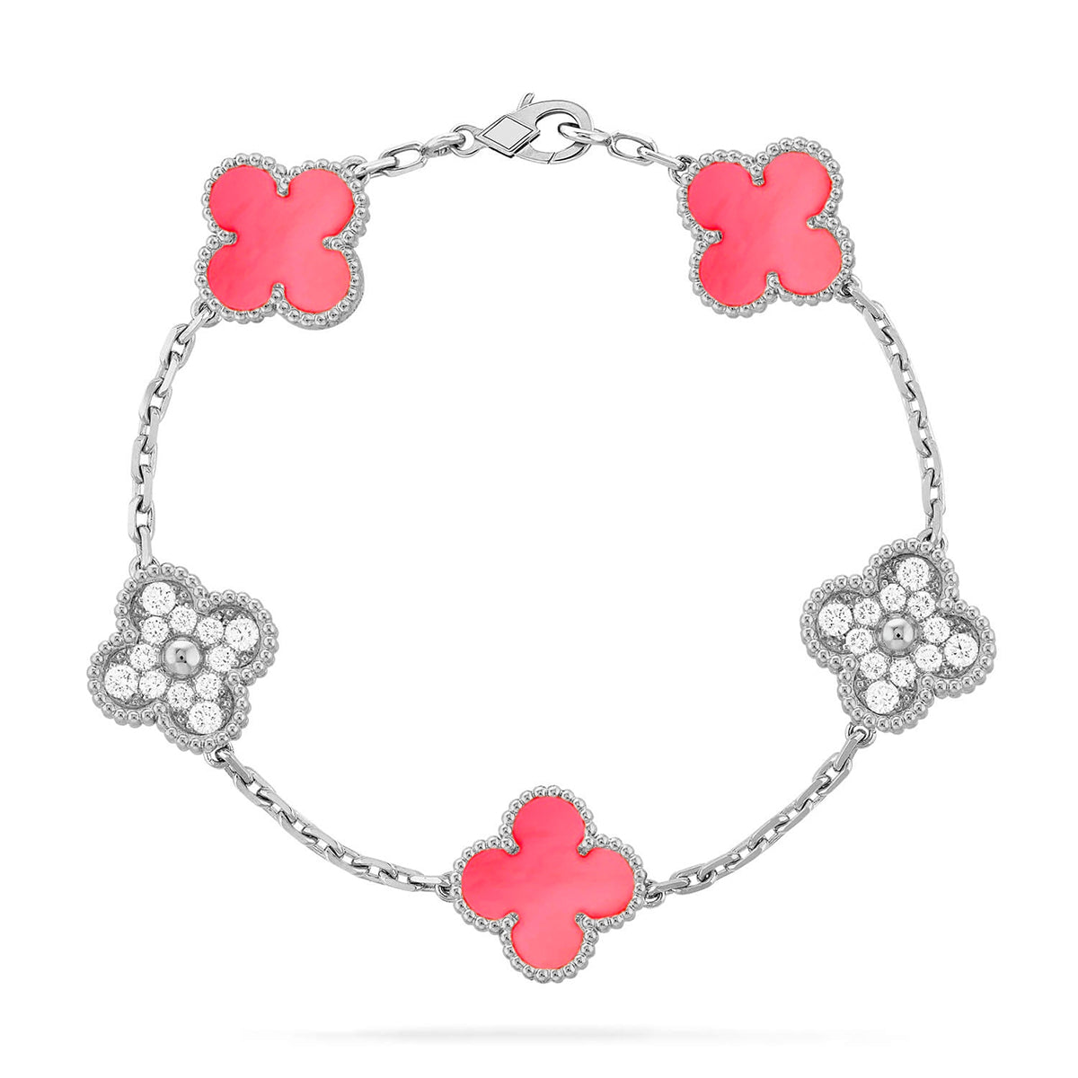 [⭐Aura] CLOVER 5 MOTIFS  PINK MOP BRACELET COLLECTION