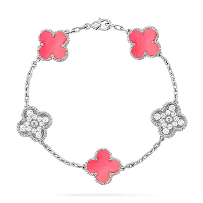 [⭐Aura] CLOVER 5 MOTIFS  PINK MOP BRACELET COLLECTION