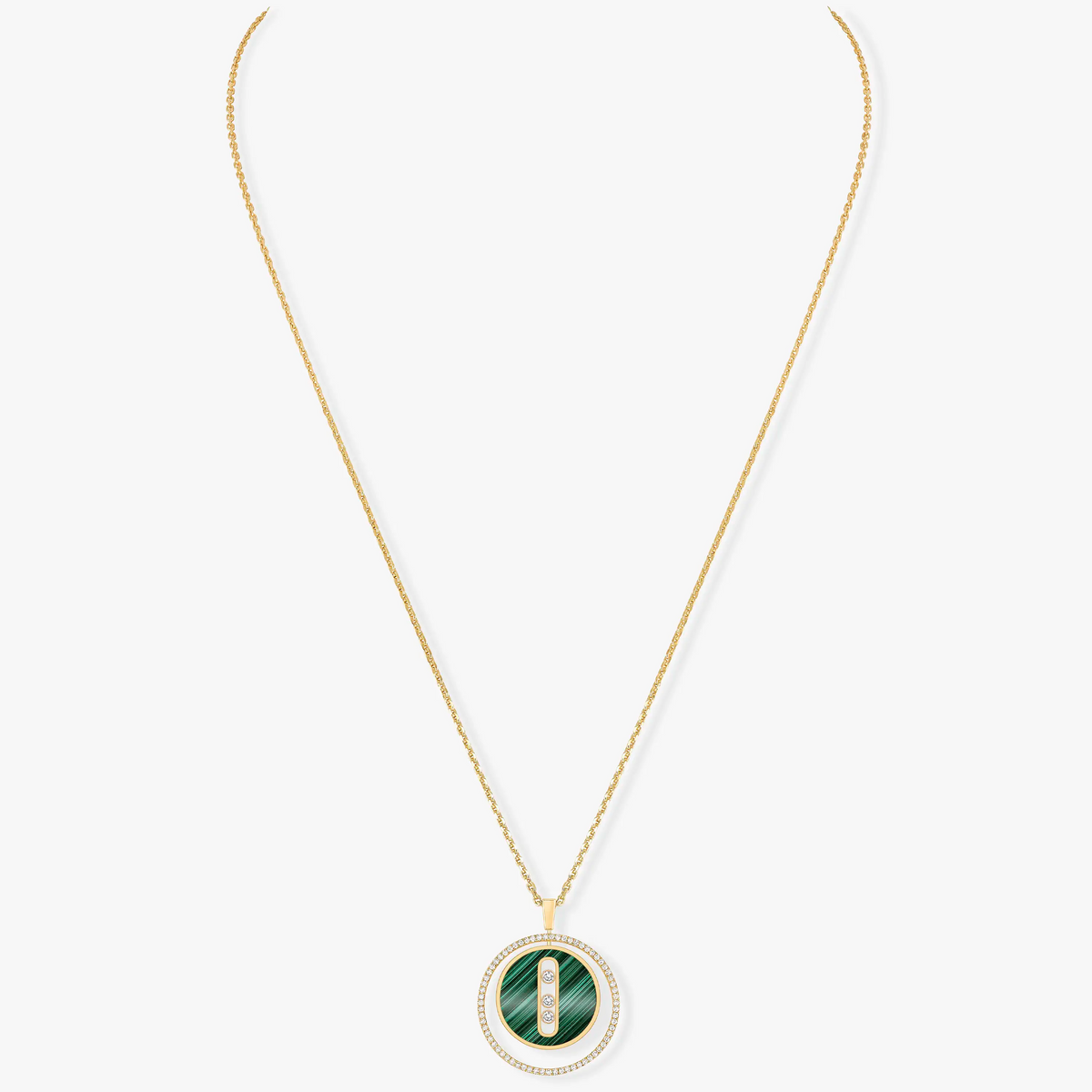 [⭐Aura]Demo MOVE 3 DIAMOND MALACHITE GOLD DIAMOND NECKLACE