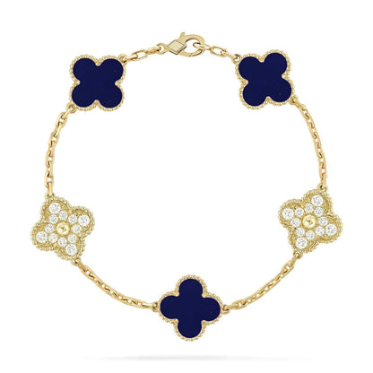 [⭐Aura]CLOVER 5 MOTIF LAPIS LAZULI BRACELET COLLECTION