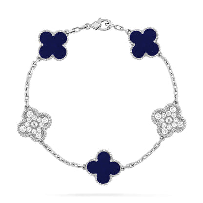 [⭐Aura]CLOVER 5 MOTIF LAPIS LAZULI BRACELET COLLECTION