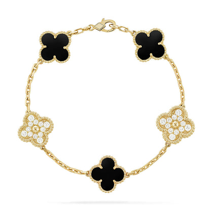 [⭐Aura] CLOVER 5 MOTIF ONYXS BRACELET COLLECTION