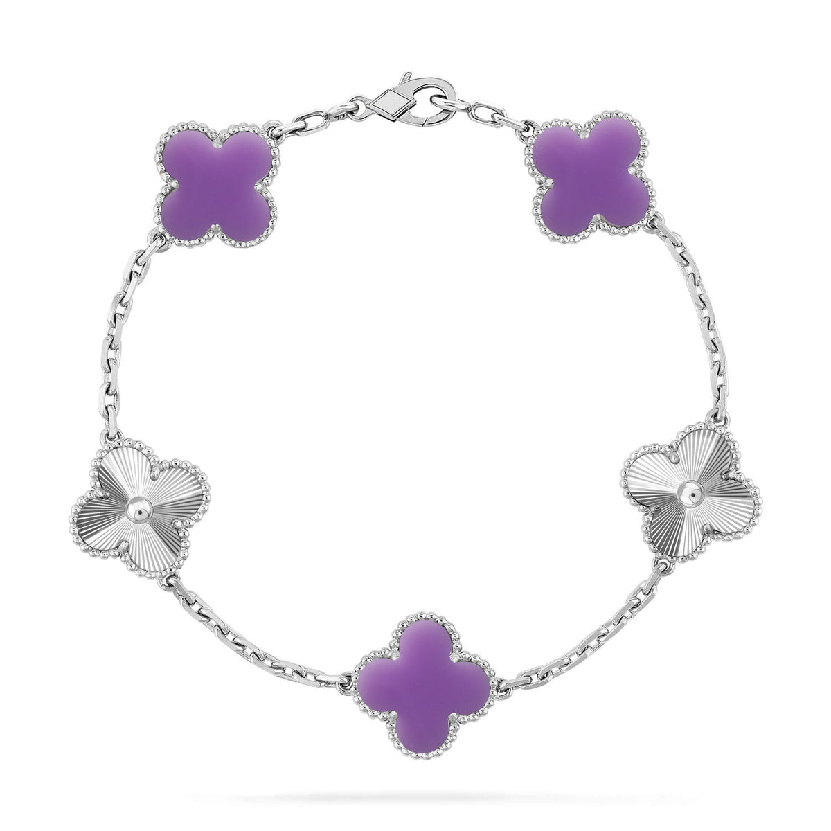 [⭐Aura]CLOVER 5 MOTIF LIGHT PURPLE BRACELET COLLECTION