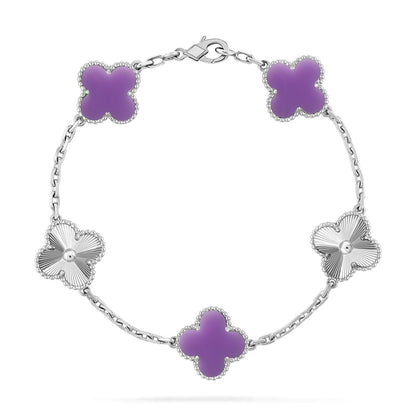 [⭐Aura]CLOVER 5 MOTIF LIGHT PURPLE BRACELET COLLECTION