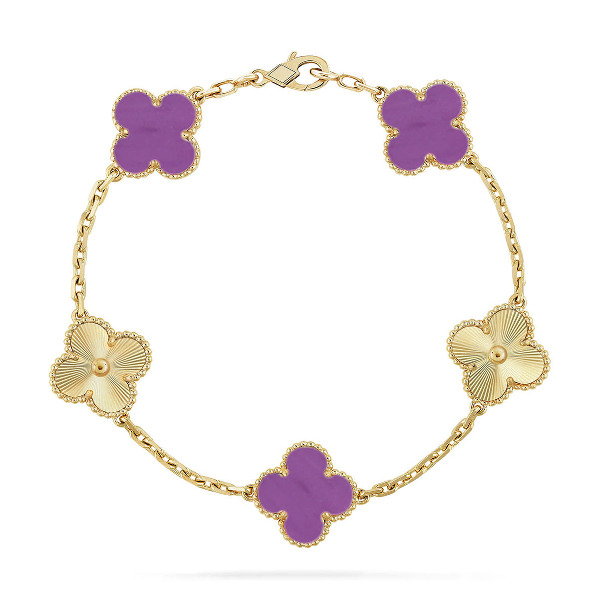 [⭐Aura] CLOVER 5 MOTIF VIOLET BRACELET COLLECTION