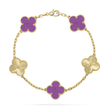 [⭐Aura] CLOVER 5 MOTIF VIOLET BRACELET COLLECTION