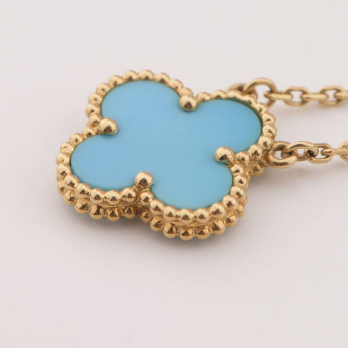 [⭐Aura]CLOVER 15MM VINTAGE TURQUOISE NECKLACE