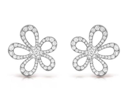[⭐Aura]FLOWERLACE EARRINGS FULL DIAMONDS
