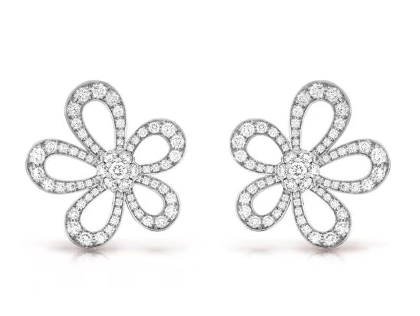 [⭐Aura]FLOWERLACE EARRINGS FULL DIAMONDS