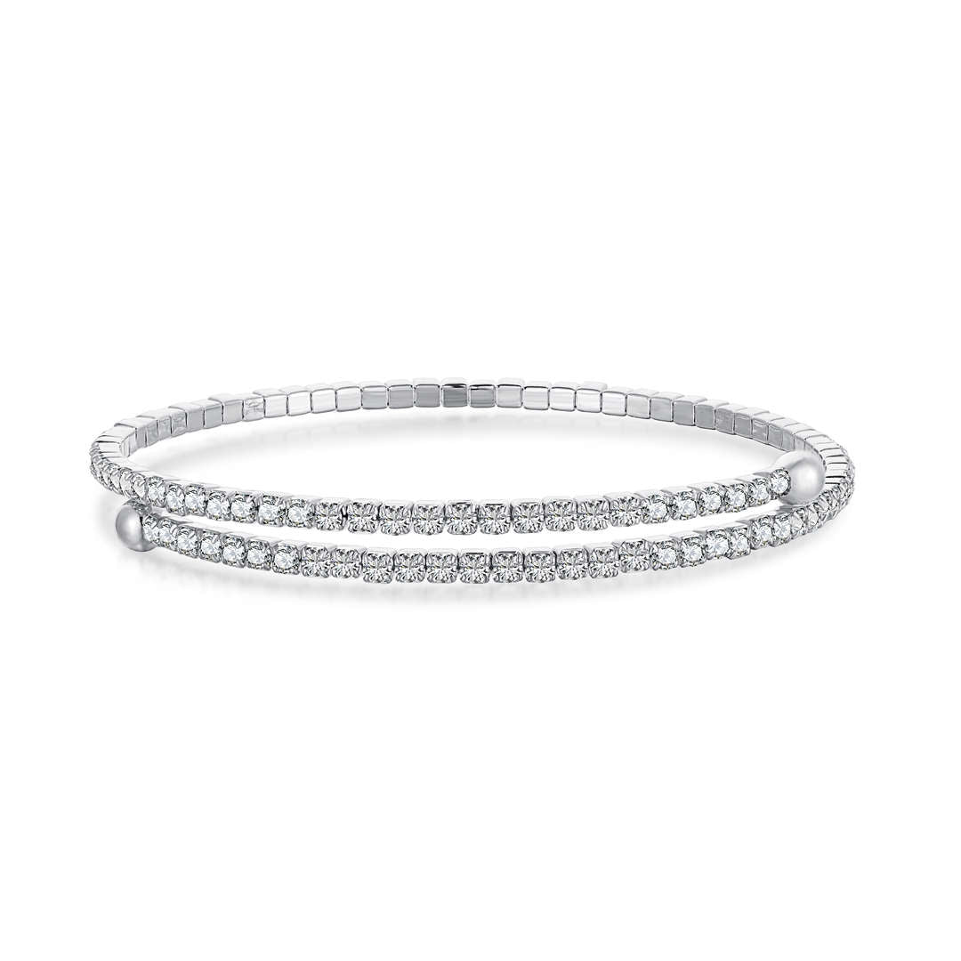 [Aura Jewelry]Row of Diamonds Round Fashion Bracelet