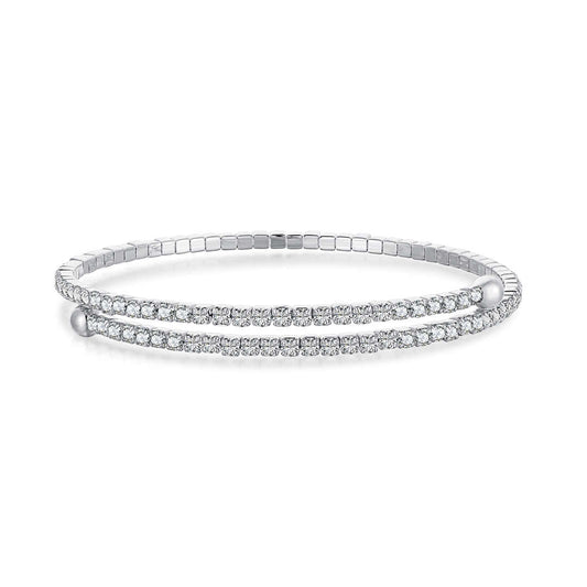 [Aura Jewelry]Row of Diamonds Round Fashion Bracelet