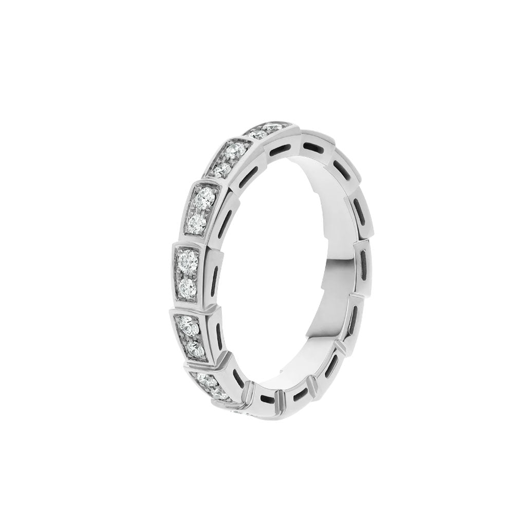 [⭐Aura]SERPENTI RING SILVER DIAMOND PAVED 3MM