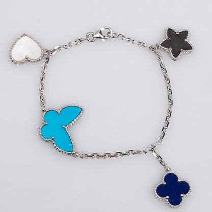 [⭐Aura]LUCKY SPRING SILVER BRACELET 4 MOTIF