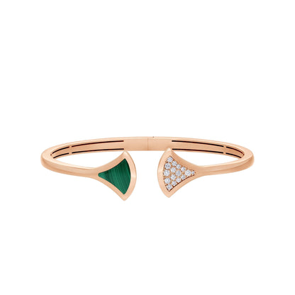 [⭐Aura]DREAM BRACELET OPEN MALACHITE PINK GOLD
