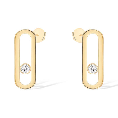 [⭐Aura]MOVE UNO SMALL 1 DIAMOND EARRINGS