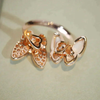 [⭐Aura]TWIN BUTTERFLY DIAMOND MOP RING