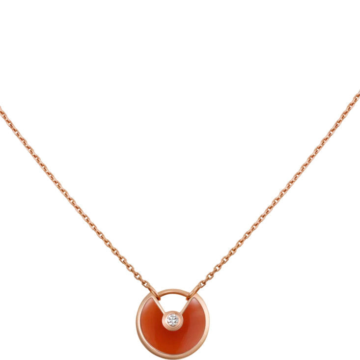 [⭐Aura]AMULETTE GOLD CARNELIAN ONYX NECKLACE