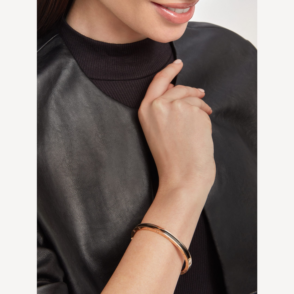 [⭐Aura]ZERO 1 PINK GOLD WITH BLACK CERAMIC BRACELET