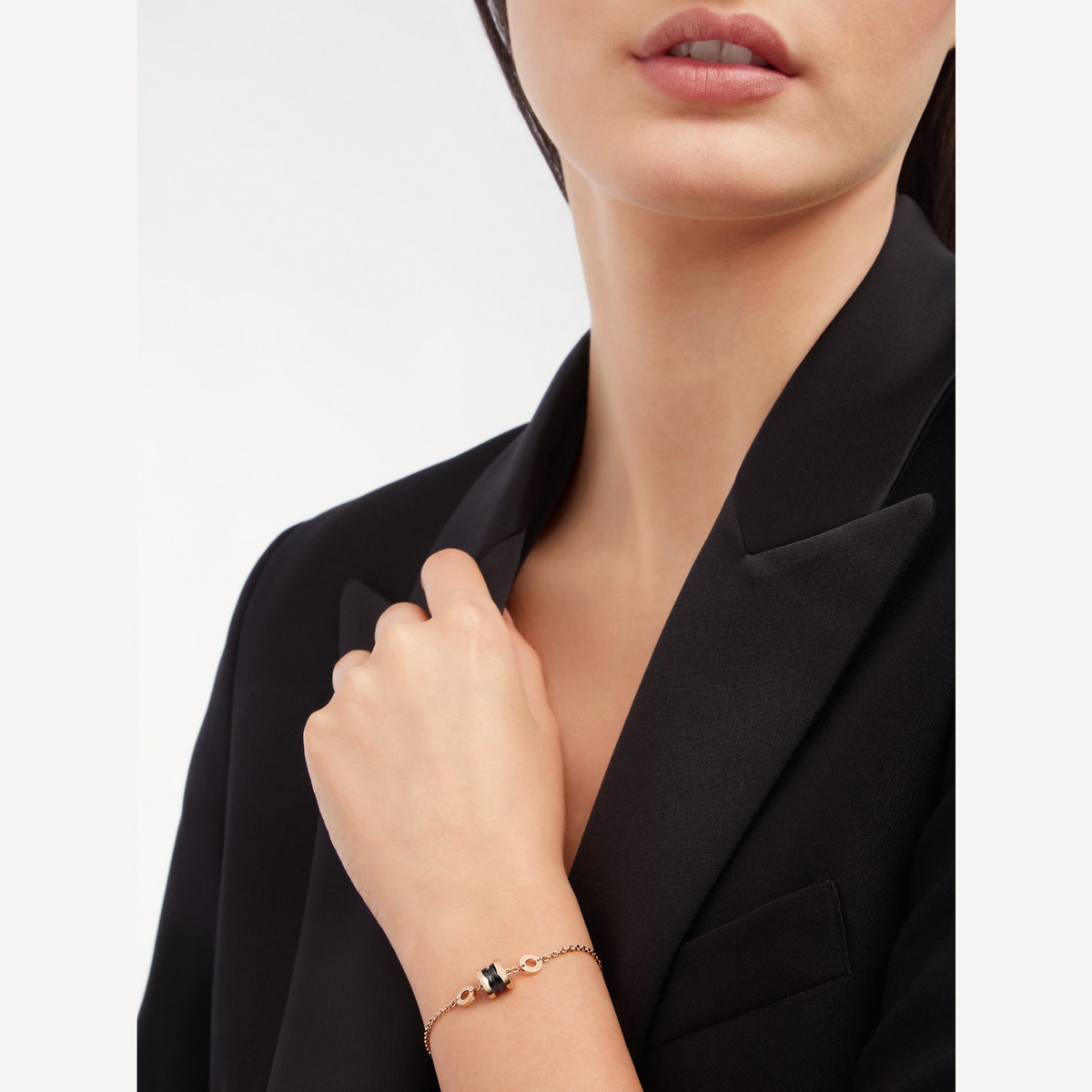 [⭐Aura]ZERO 1 SOFT PINK GOLD AND BLACK CERAMIC BRACELET