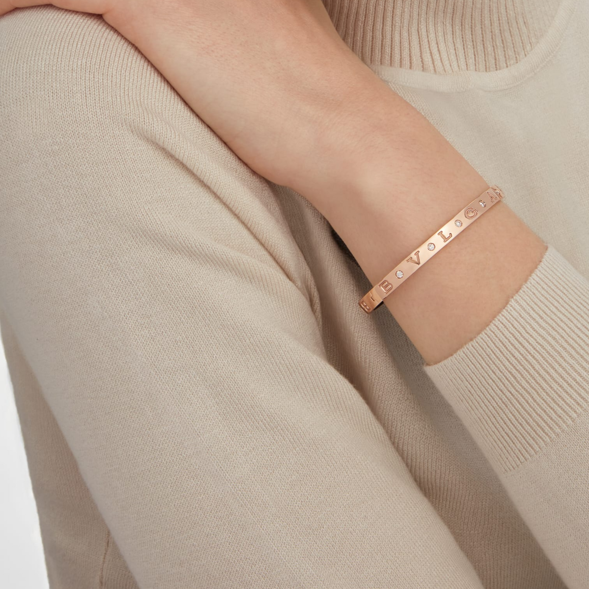 [⭐Aura]ZERO 1 PINK GOLD 12 DIAMONDS BRACELET