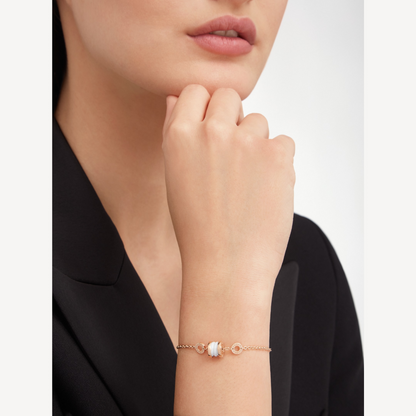 [⭐Aura]ZERO 1 SOFT PINK GOLD AND WHITE CERAMIC BRACELET