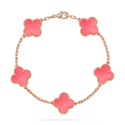 [⭐Aura] CLOVER 5 MOTIFS  PINK MOP BRACELET COLLECTION