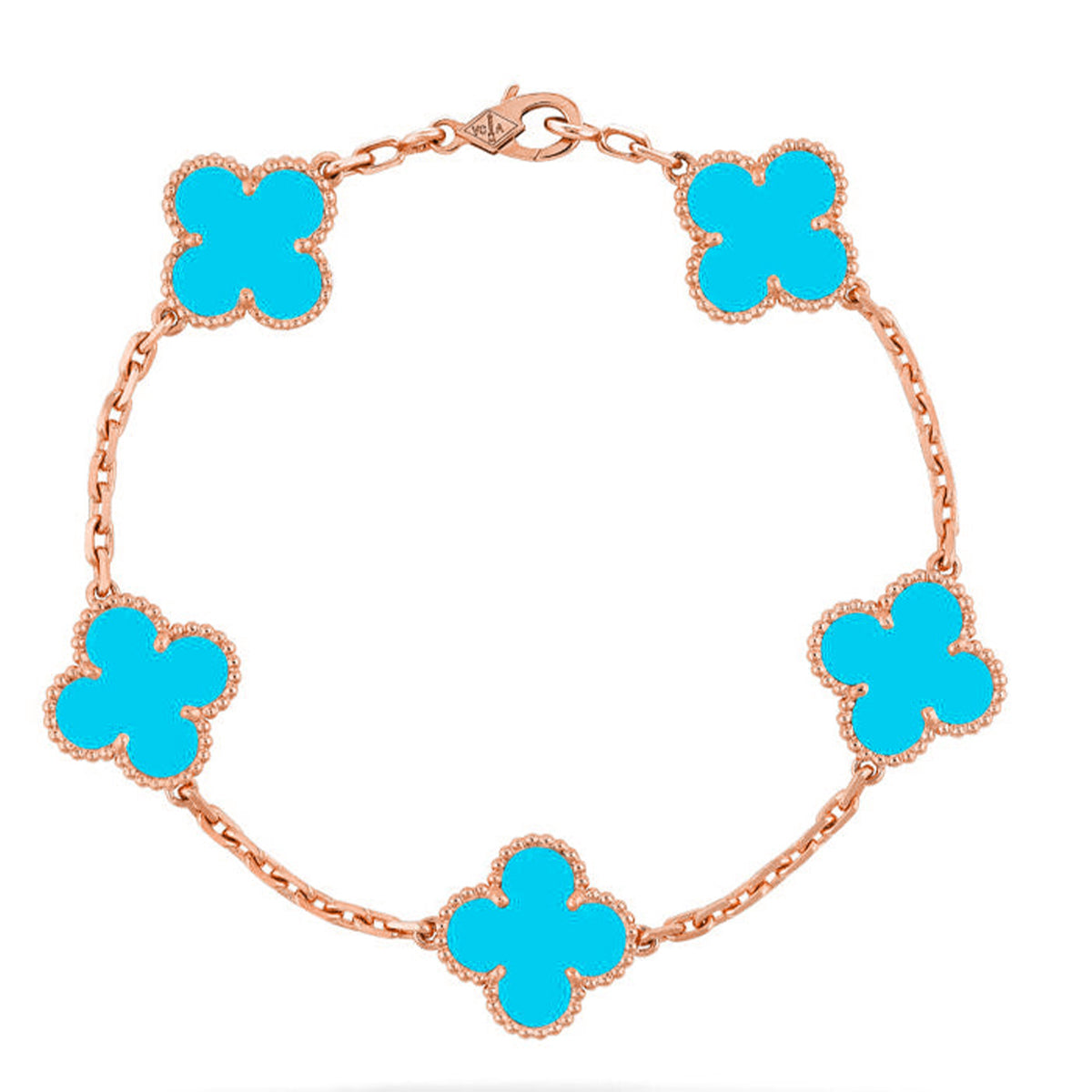 [⭐Aura] CLOVER 5 MOTIF TURQUOISE BRACELET COLLECTION