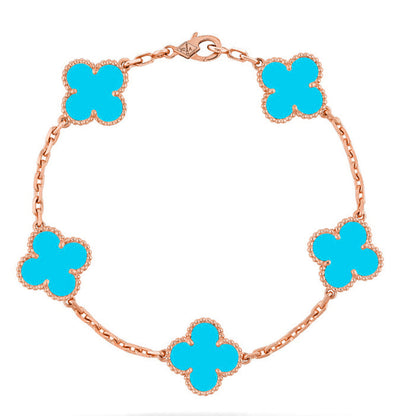 [⭐Aura] CLOVER 5 MOTIF TURQUOISE BRACELET COLLECTION