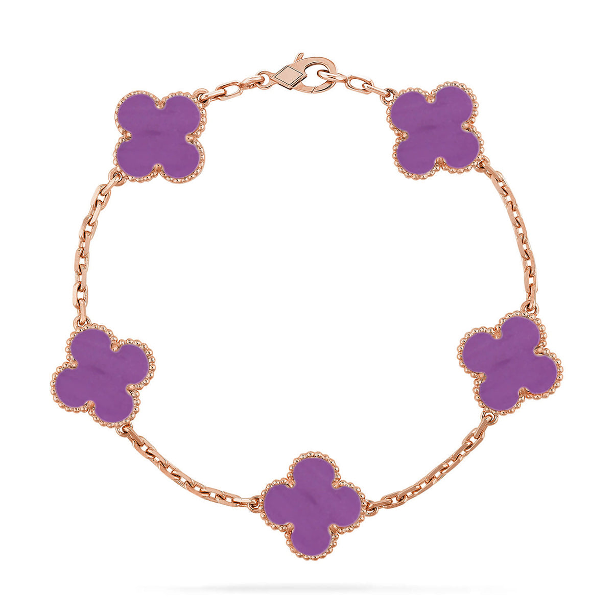 [⭐Aura] CLOVER 5 MOTIF VIOLET BRACELET COLLECTION