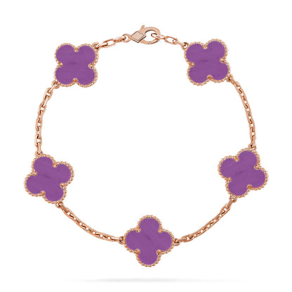[⭐Aura] CLOVER 5 MOTIF VIOLET BRACELET COLLECTION