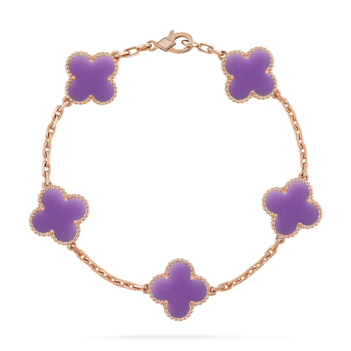 [⭐Aura]CLOVER 5 MOTIF LIGHT PURPLE BRACELET COLLECTION