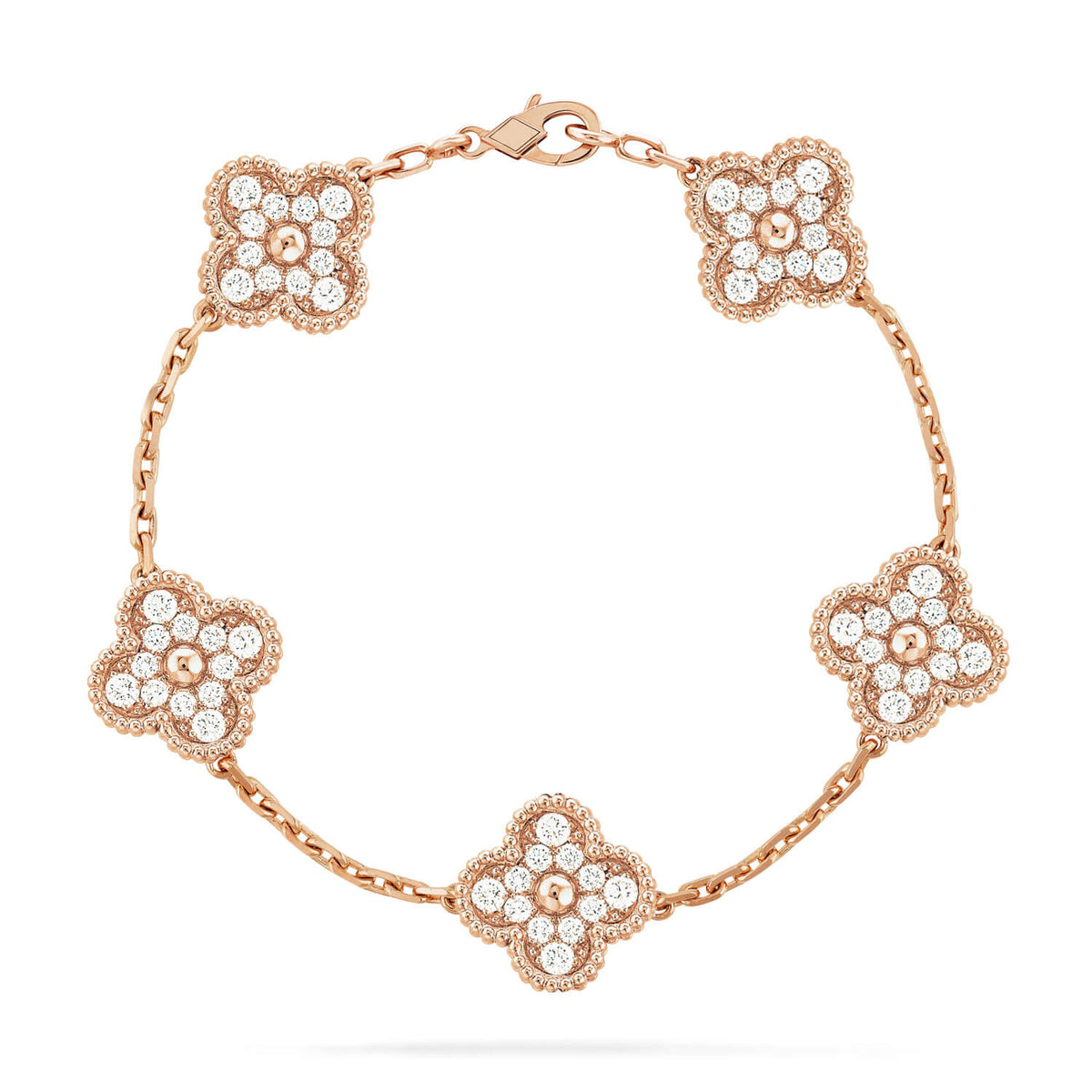 [⭐Aura] CLOVER 5 MOTIF FULL DIAMOND BRACELET COLLECTION