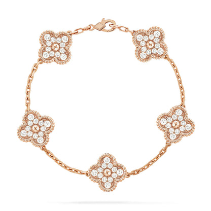 [⭐Aura] CLOVER 5 MOTIF FULL DIAMOND BRACELET COLLECTION
