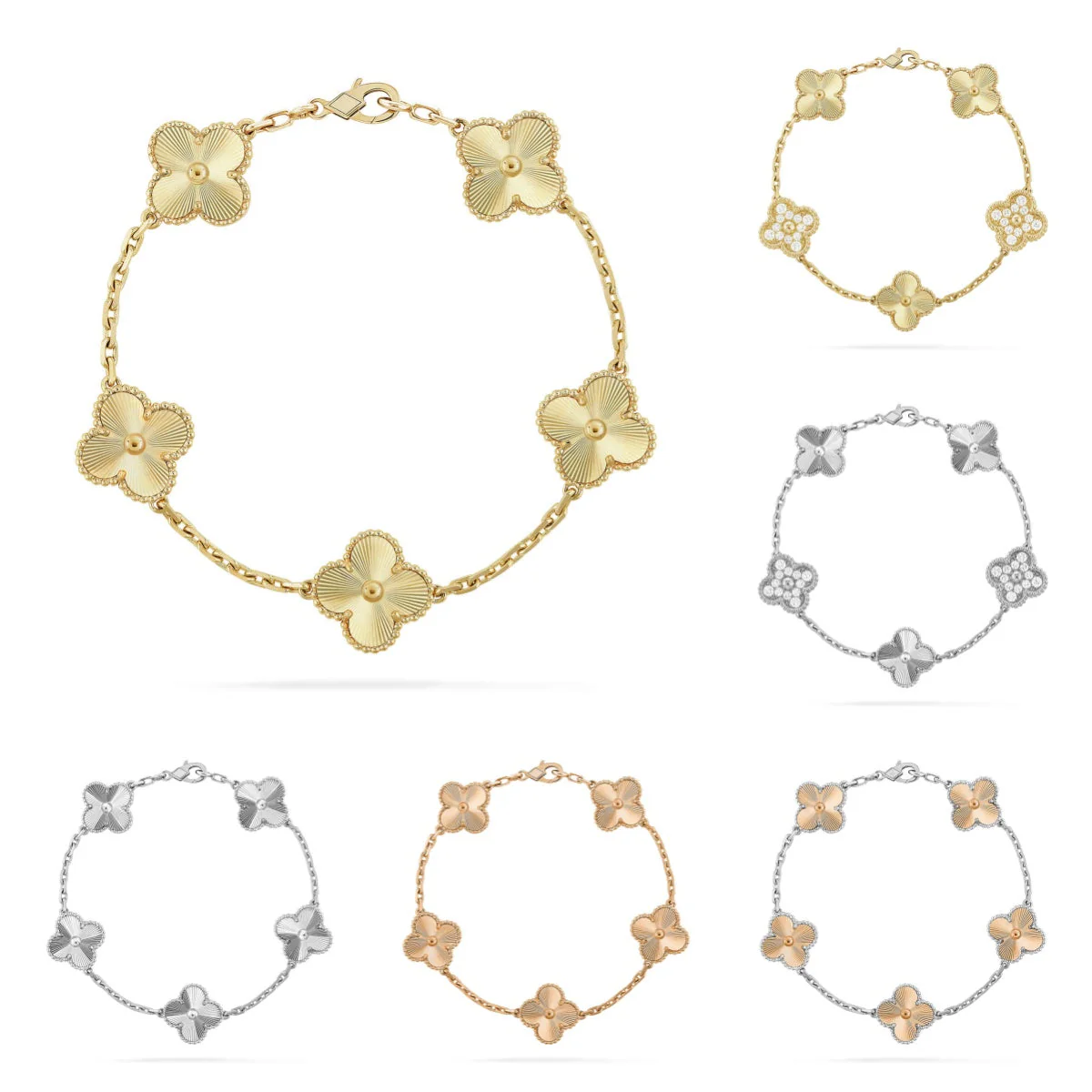 [⭐Aura] CLOVER 5 MOTIF LASER BRACELET COLLECTION