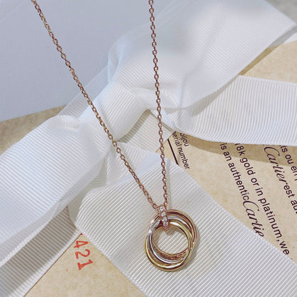 [⭐Aura]TRINITY NECKLACE GOLD  DIAMONDS